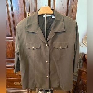 Dressbarn Khaki Button down shirt for Women